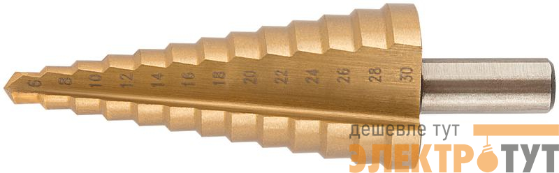 Сверло по металлу ступенчатое 6-30мм 13 ступеней HSS КУРС 36403