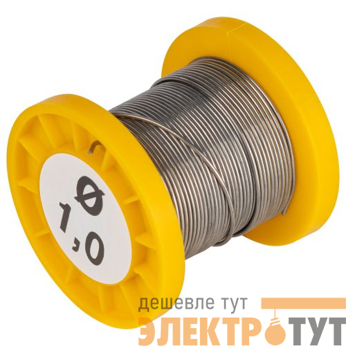 Припой с канифолью для пайки ПОС 61 трубка d1.0мм катушка 50гр Эра Б0061082