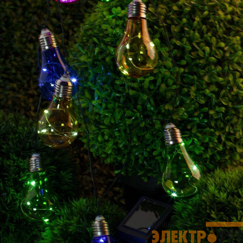 Гирлянда садовая ERAGS024-03 10 подсвечиваемых светодиодами лампочек ЭРА Б0038505
