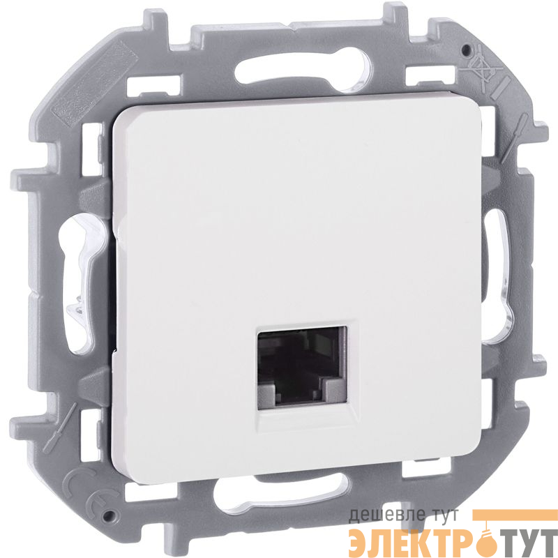 Розетка компьютерная Inspiria RJ45 кат.6 UTP механизм бел. IEK 673830
