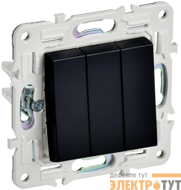 Выключатель 3-кл. SKANDY 10А SK-V11Bl черн. IEK SK-V30-0-10-K02