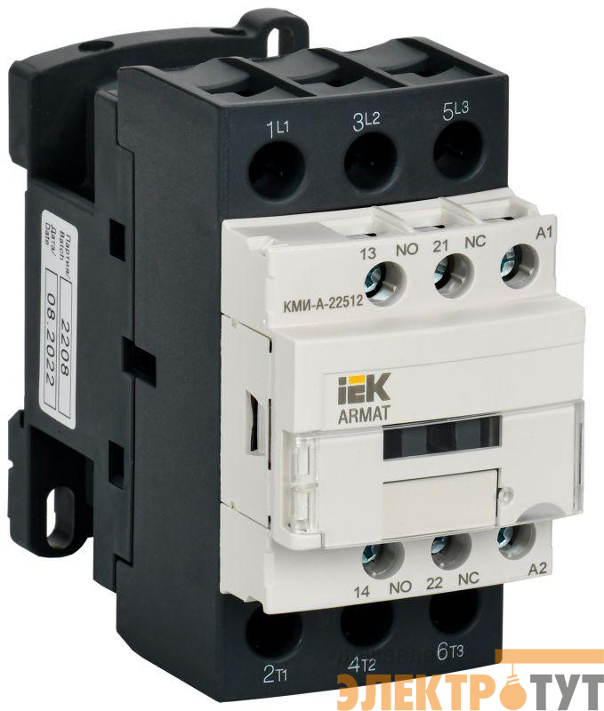 Контактор КМИ-А-22512 LC1D 25А кат. 230В AC 1НО+1НЗ AC-3 IEK AR-ACC-21-025-230-11