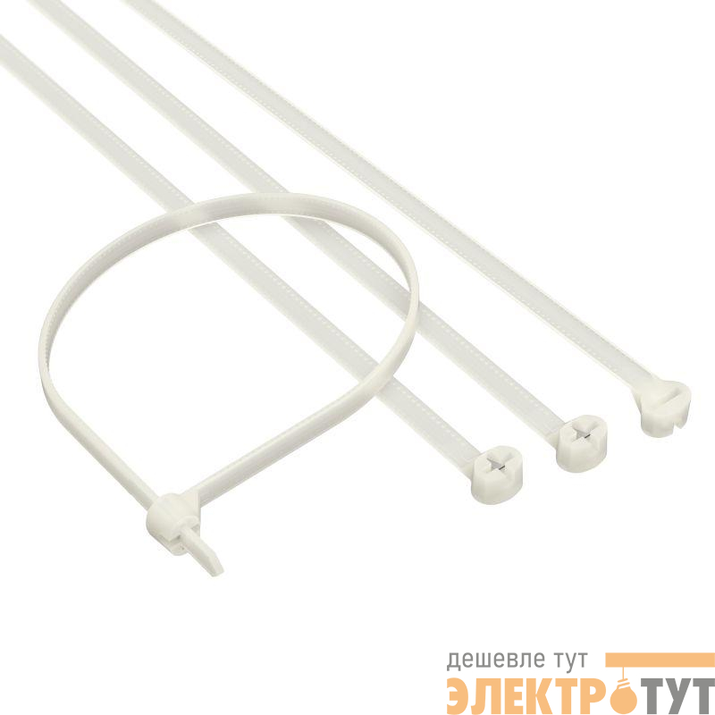 Хомут кабельный 4.8х370 P6.6 с двойн. замком бел. (уп.100шт) DKC 21219SR