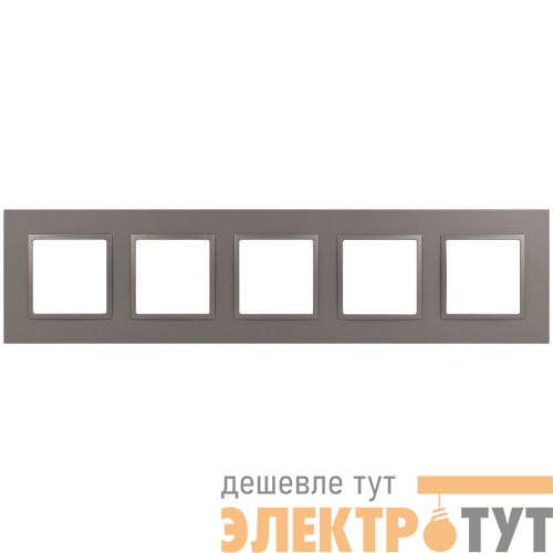 Рамка 5-м Elegance 14-5015-16 Classic для розеток и выключателей титан Эра Б0065831