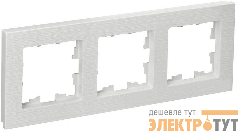 Рамка 3-м BRITE РУ-3-Бр бел. рифленый IEK BR-M32-51-K01