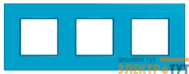 Рамка 3-м Unica quadro голубика SchE MGU4.706.26