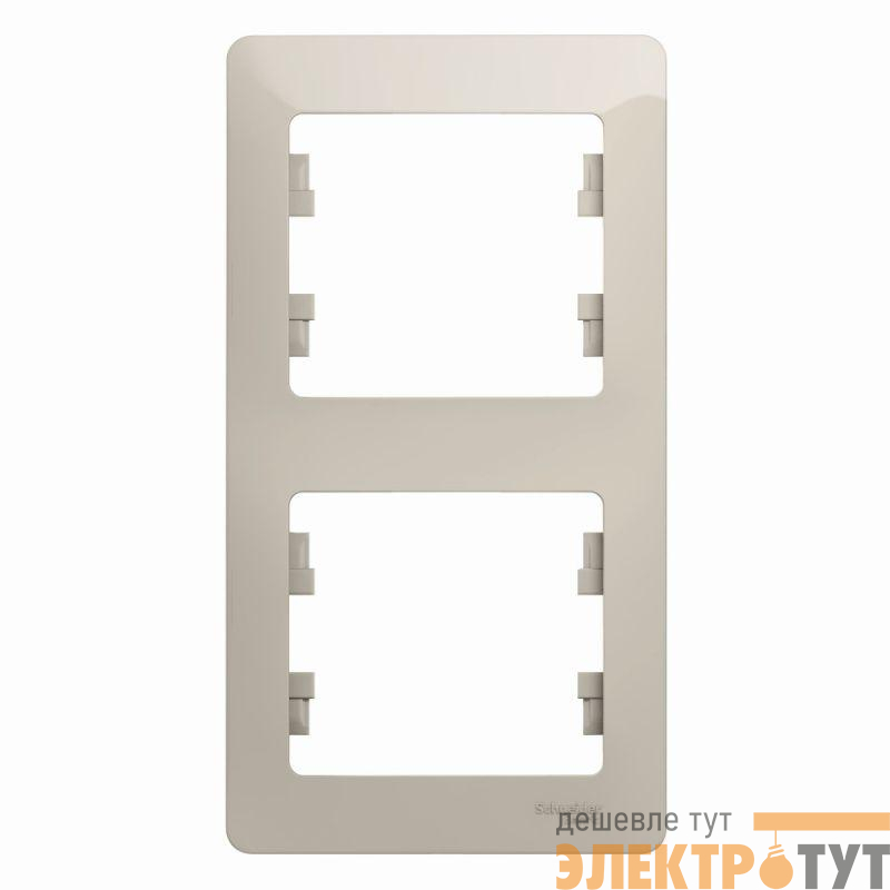 Рамка 2-м Glossa вертикал. молоч. SE GSL000906