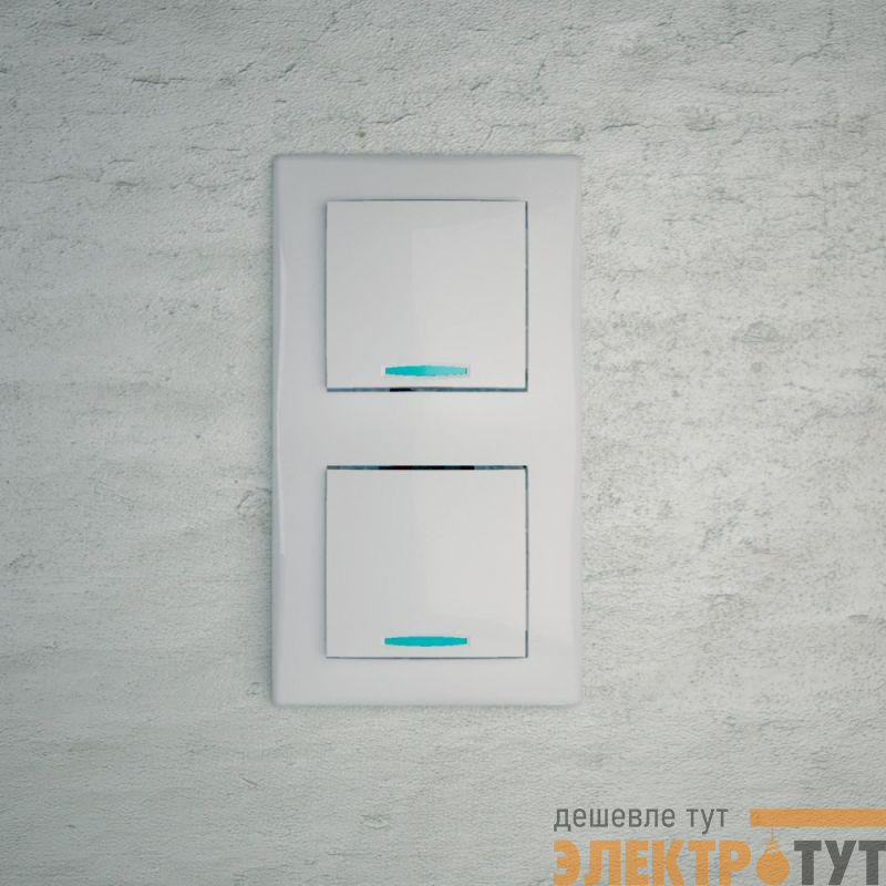 Механизм переключателя проходного 1-кл. СП Sedna 16А IP20 (сх. 6а) 250В с син. подсветкой бел. SchE SDN1500221