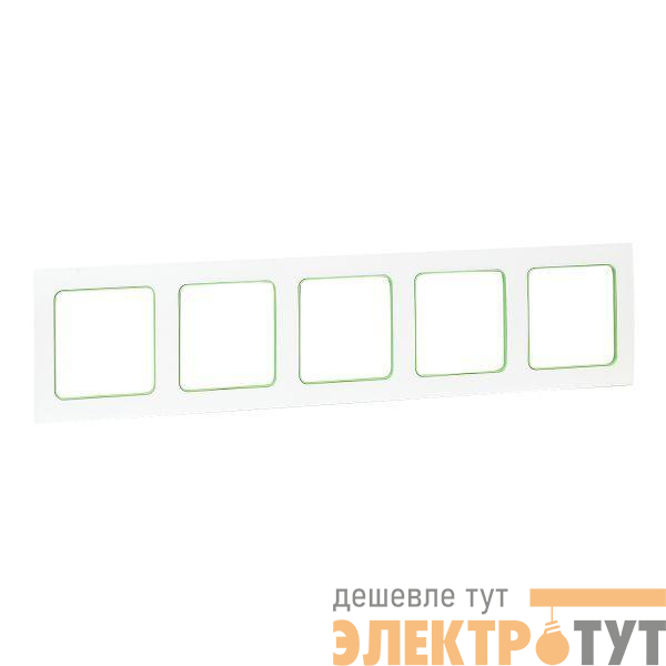 Рамка 5-м Стокгольм бел. с линией цвета зел. EKF EXM-G-306-20