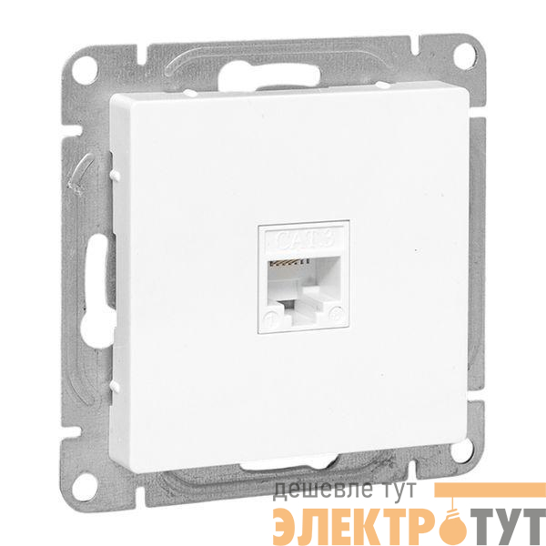 Розетка телефонная 1-м СП Эпика RJ11 механизм бел. EKF UP1-SOW-RJ11