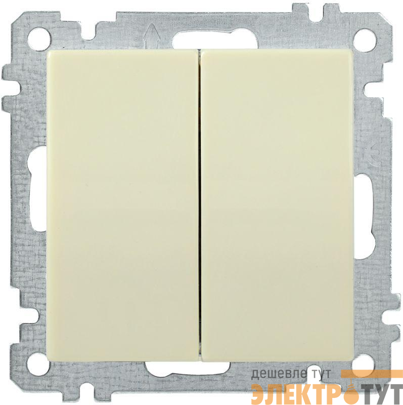 Выключатель 2-кл. СП Bolero ВС10-2-0-Б 10А IP20 механизм крем. IEK EVB20-K33-10