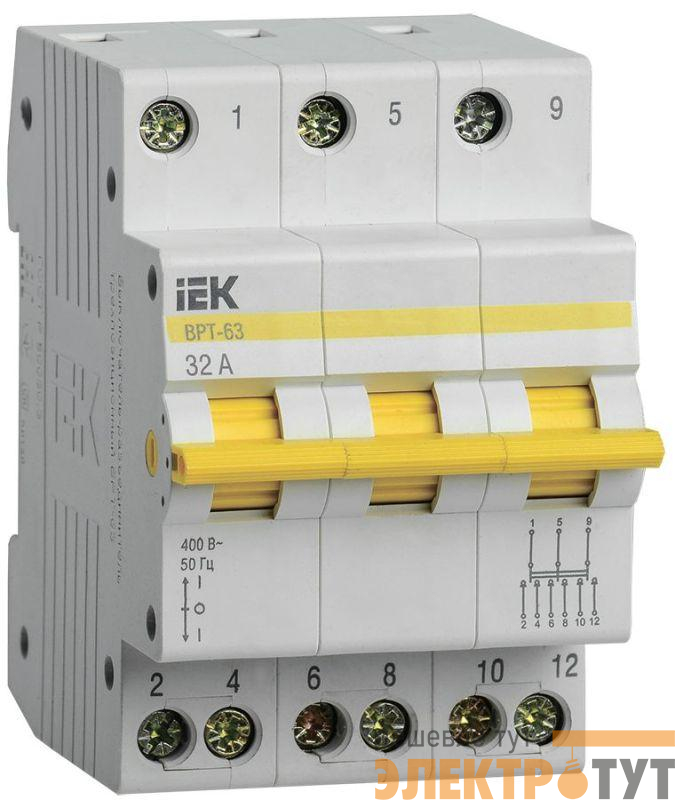 Выключатель-разъединитель трехпозиционный 3п ВРТ-63 32А KARAT IEK MPR10-3-032