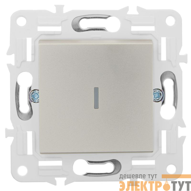 Выключатель 1-кл. SKANDY 10А SK-V07Sh с индикацией шампань IEK SK-V10-1-10-K37