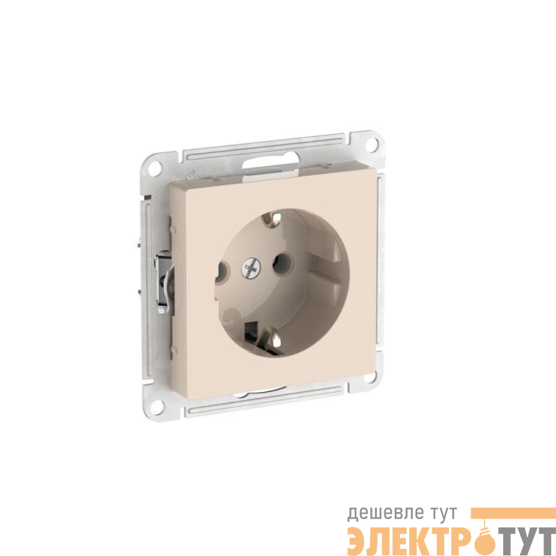 Розетка AtlasDesign 16А с заземл. быстрозажим. клем. механизм беж. SE ATN000243S