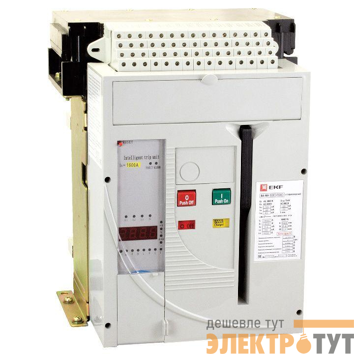 Выключатель автоматический 3п 1600/1250А 55кА ВА-450 стац. EKF mccb450-1600-1250