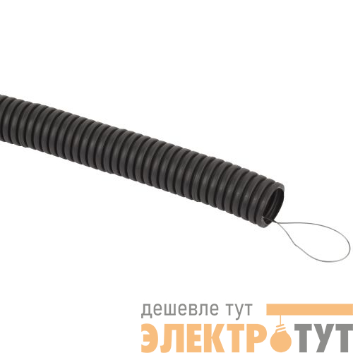 Труба гофрированная d40мм с протяжкой безгалоген. трудногорючая (FRHF) черн. (уп.25м) GOFR-40-25-FRHF Эра Б0068910