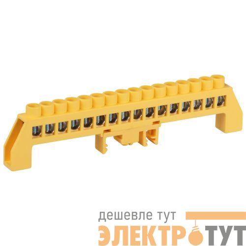 Шина PE земля в комбинированном изоляторе на DIN-рейку ШНИ-8х12-16-Д желт. NO-224-120 Эра Б0062935