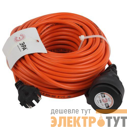 Удлинитель-шнур 1х20м без заземл. 10А IP20 UPx-1-2х1-20m ПВС 2х1 (бухта) Эра Б0046806