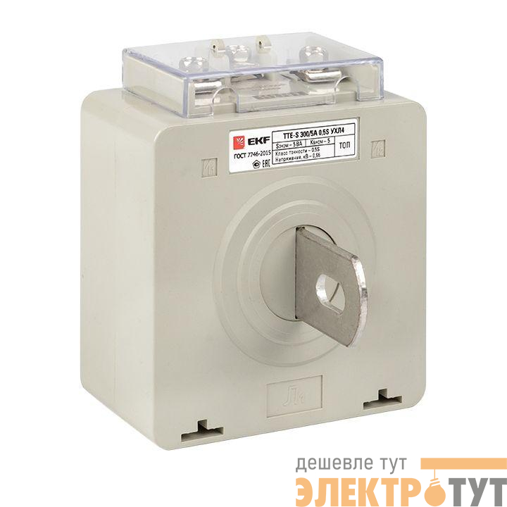 Трансформатор тока ТТЕ-А 300/5А кл. точн. 0.5S с клеммой напряжения PROxima EKF tte-S-300-0.5S