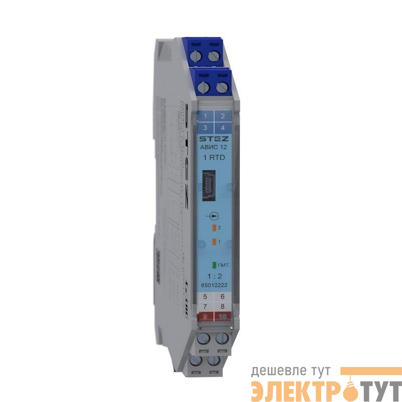 Барьер искрозащиты преобразователь термосопротивлений АВИС12-RTD-2I-C-N СТЭЗ 65012222