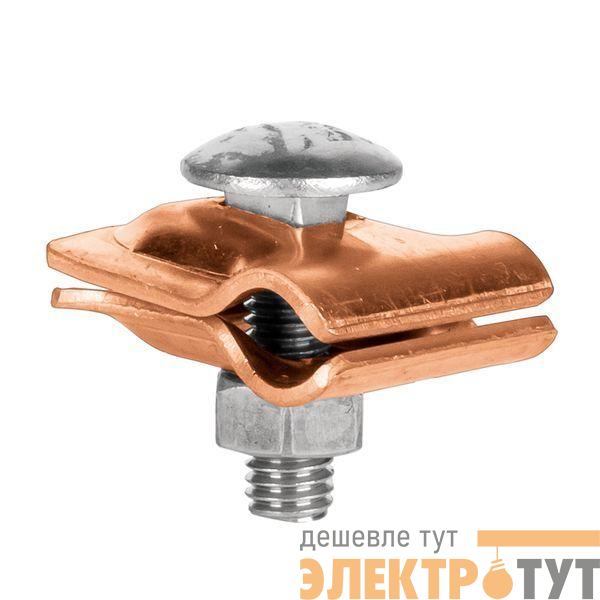 Зажим прута универсальный малый (пластина 30х30мм) Cu PROxima EKF lp-51510-cu