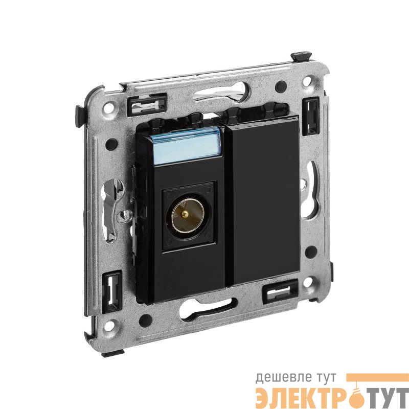 Розетка TV СП Avanti "Черный квадрат" оконечная DKC 4402503