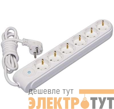 Удлинитель 6х2м с заземл. 16А IP20 с выкл. защ. шторки Makel N6310033