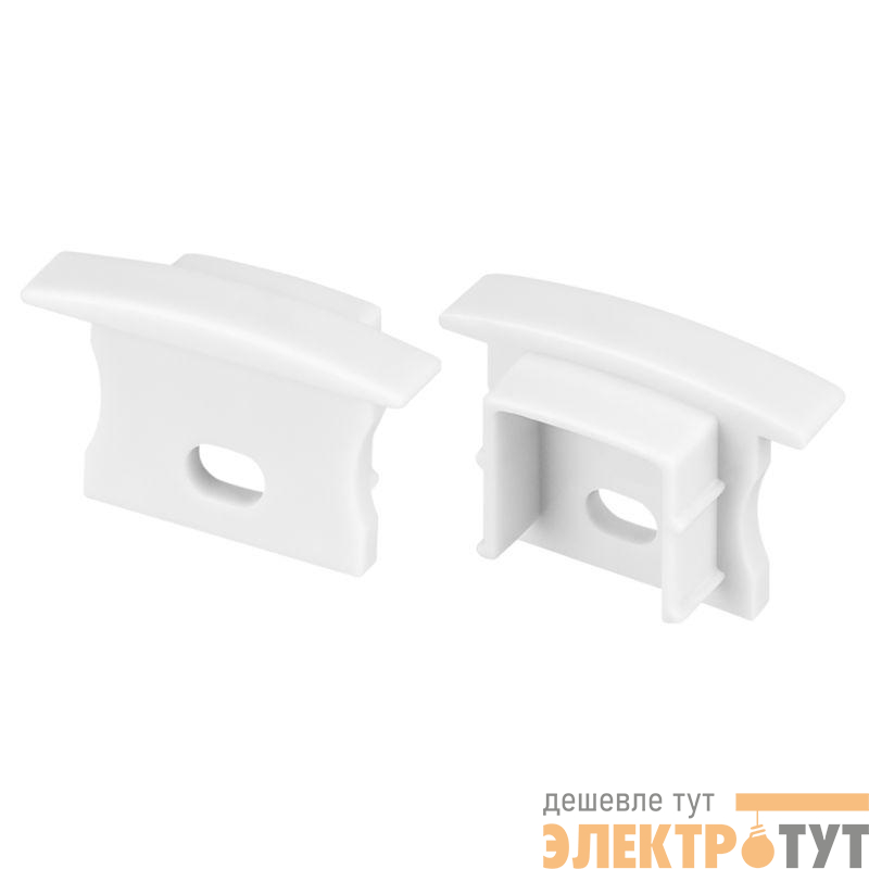 Заглушка LINE-2315-F с отверстием WHITE пластик (комплект) Arlight 044266