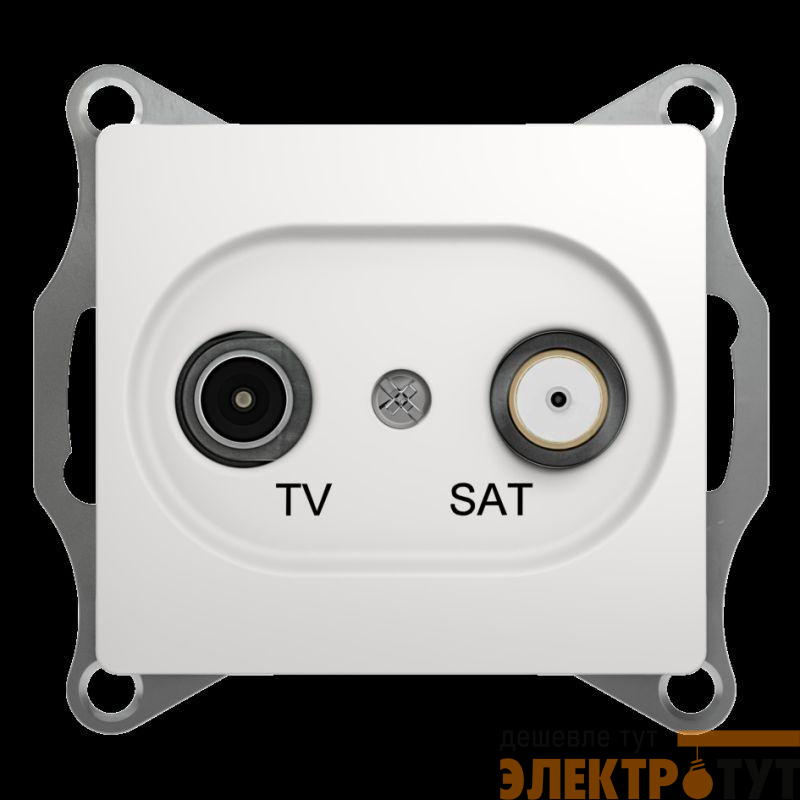 Розетка телевизионная оконечная TV/SAT 1-м СП Glossa 1дБ механизм бел. SE GSL000197