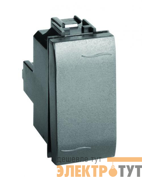 Выключатель кнопочный 1-кл. 1мод. Brava 16А IP20 черн. DKC 77021N