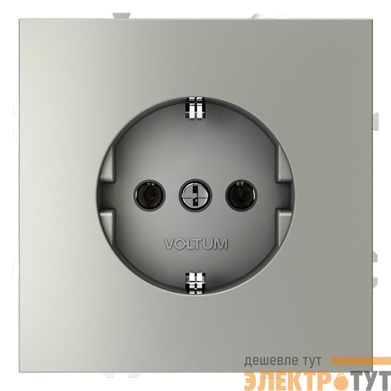 Розетка 1-м СП S70 16А с заземл. механизм сталь Voltum VLS040105