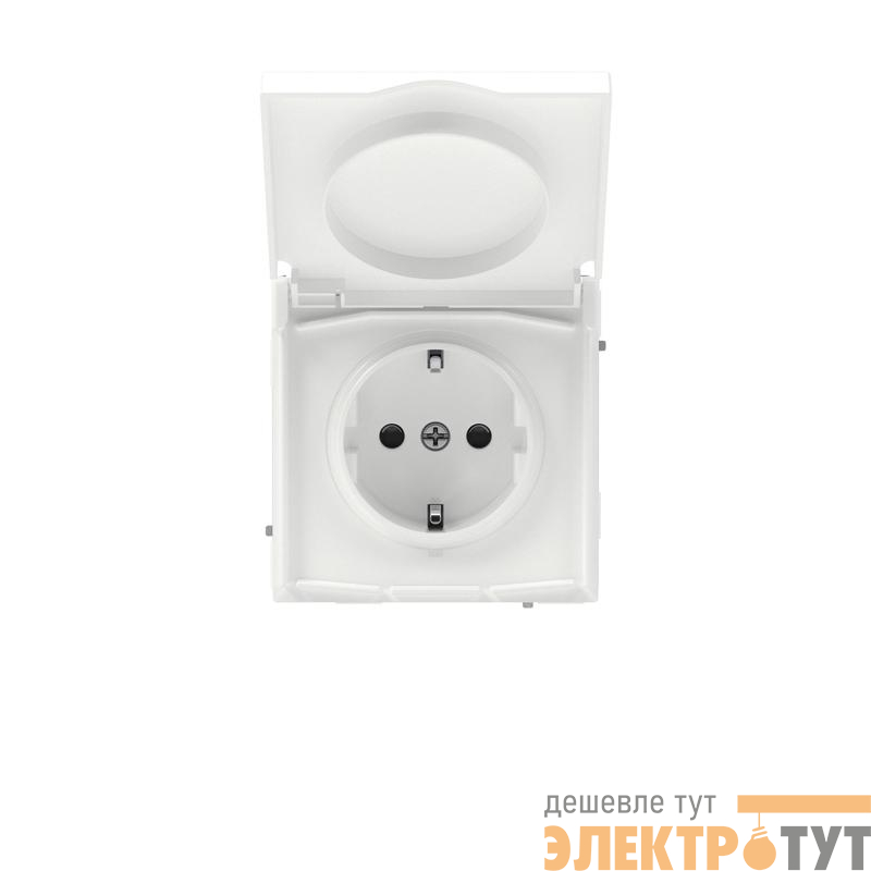 Розетка силовая KANT IP44 2P+E защ. шторки с крышкой бел. магнолия DKC 7000013