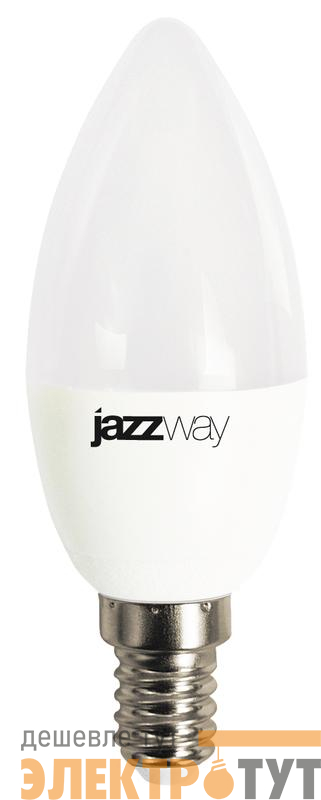 Лампа светодиодная PLED-LX 8Вт C37 свеча матовая 3000К тепл. бел. E14 JazzWay 5028470