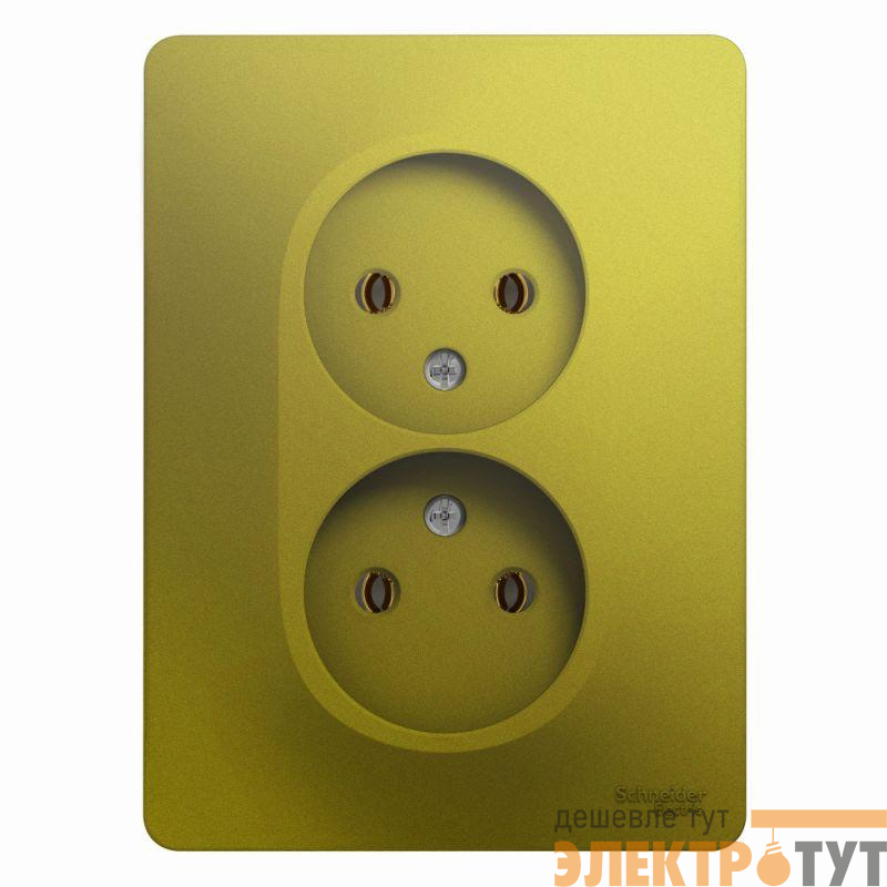 Розетка 2-м СП Glossa 16А IP20 250В без заземл. в сборе фисташк. SE GSL001020