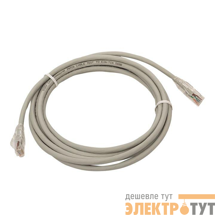 Патч-корд кат.6 UTP экранир. LSZH сер. 3.0м TERACOM PRO EKF TRP-6UTP-LSH-3M-GY