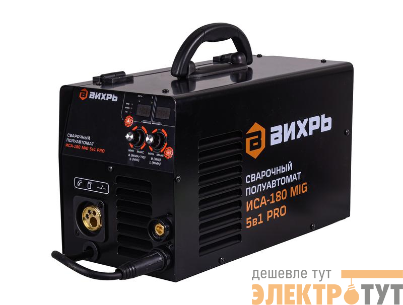 Инвертор сварочный полуавтомат. ИСА-180 MIG 5в1 PRO Вихрь 65/184