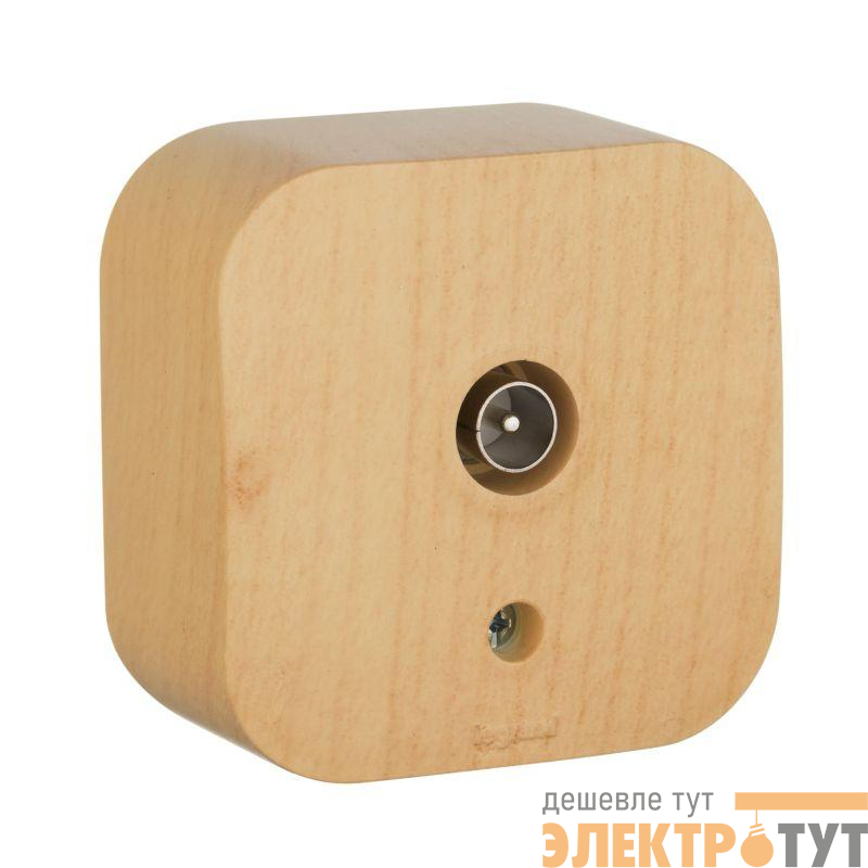 Розетка телевизионная TV 1-м ОП Quteo IP20 с топологией "звезда" дерево IEK 782269