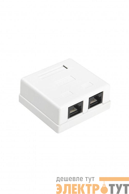 Розетка компьютерная 2-м ОП SB1-2-8P8C-C6-WH RJ45 (8P8C) кат.6 Dual IDC Hyperline 430235