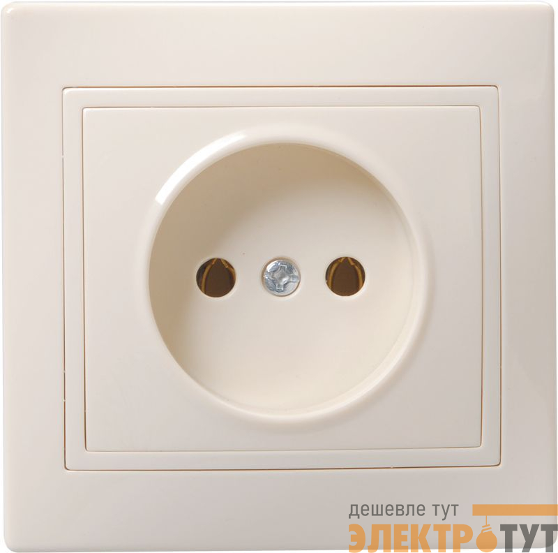 Розетка 1-м СП Кварта РС10-2-Км 10А IP20 без заземл. без защ. шторок керамика крем. GENERICA ERK10-K33-10-K