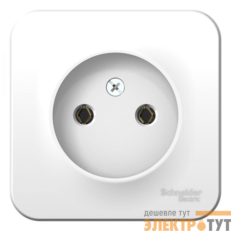 Розетка 1-м ОП Blanca 16А IP20 250В без заземл. без защ. шторок с металлич. пластиной бел. SE BLNRA000121