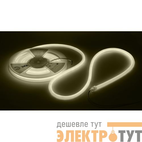 Лента светодиодная LS2835-9.6-120-24-3000K-IP68-5м 24В термостойкая для бани тепл. бел. в комплекте: 2 заглушки; 10 крепежей (уп.5м) Эра Б0062320