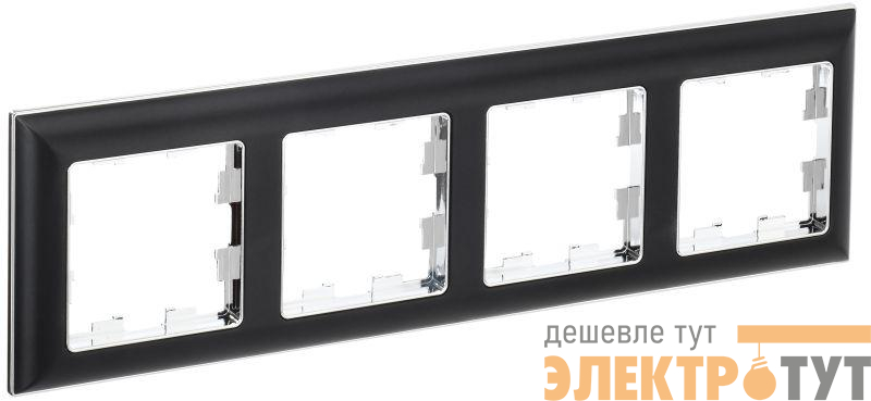 Рамка 4-м BRITE РУ-4-Бр хром/черн. IEK BR-M42-12-2-K23