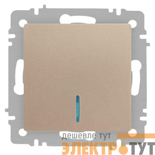 Выключатель 1-кл. СП Accent 6-102-04 10А IP20 250В с подсветкой AL/CU шампань Intro Б0063475