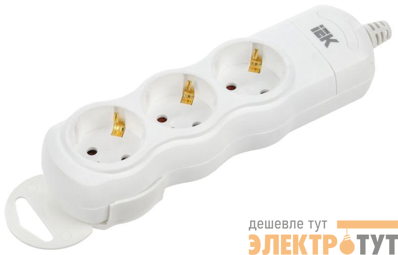 Колодка удлинителя 3-мест. с заземл. РПр03 IEK WYP10-D-KP-16-03-ZS-K01