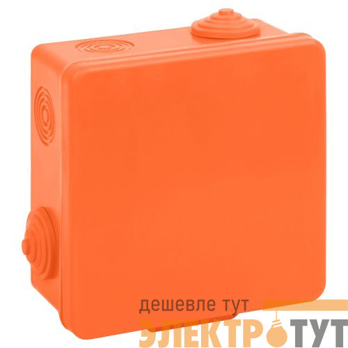 Коробка распаячная огнестойкая 100х100х50 IP54 с гермовводами 8 входов оранж. KOR-100-100-50-8g-OR-FR Эра Б0068901