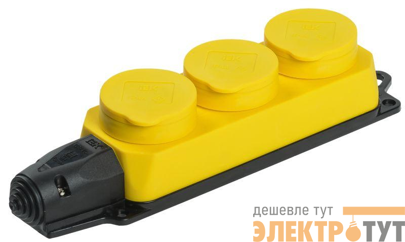Колодка 3-м ОМЕГА РБ33-1-0м IP44 каучук желт. IEK PKR61-016-2-K05