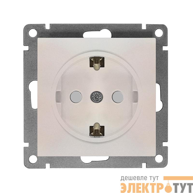 Розетка 1-м СП Афина 16А IP20 с заземл. защ. шторки механизм жемчуж. Universal A0049-OBr