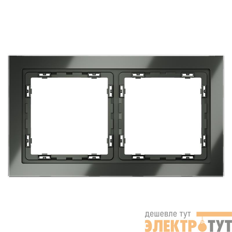 Рамка 2-м S70 стеклян. титан Voltum VLS110206