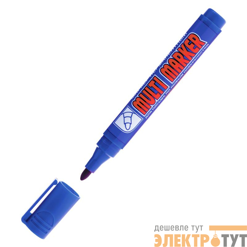 Маркер перманентный "Multi Marker" 3мм пулевидный син. Crown Б0048240