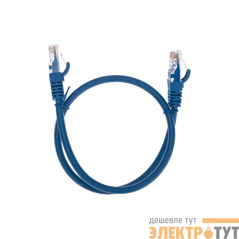 Патч-корд U/UTP CAT 6 RJ45-RJ45 26AWG LSZH син. 0.5м Rexant 02-0294-05